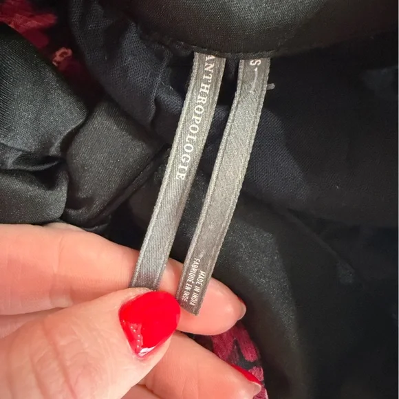 Anthropologie Tie Halter Ruffled Floral Mini Dress - Picture 5 of 7